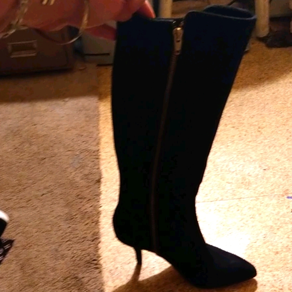 Black suede boots